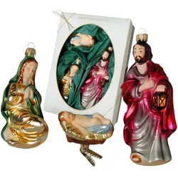 Krebs Glas Lauscha Die Heilige Familie - Baumschmuck 15cm