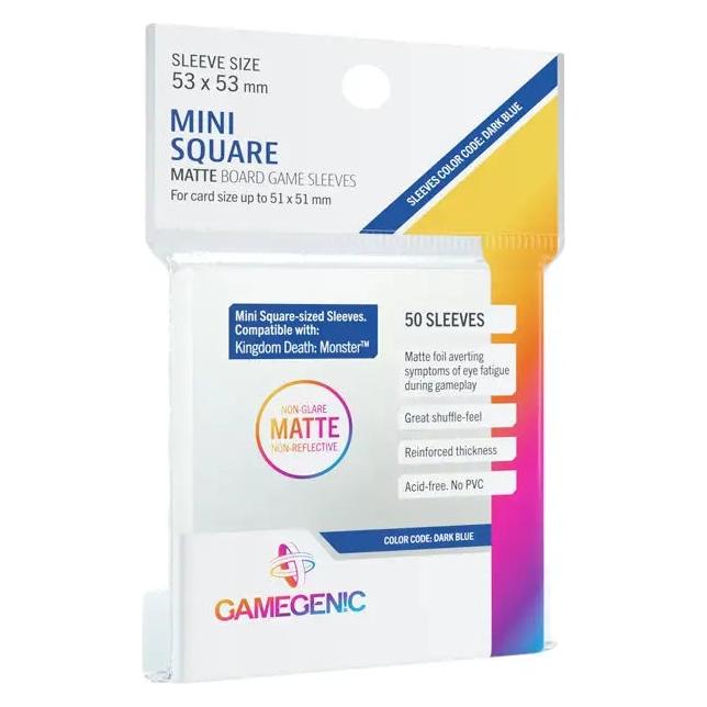 Gamegenic GGS10062 - MATTE Mini quadratische Hüllen 53 x 53 mm - Transparent (50 Hüllen) (03075)
