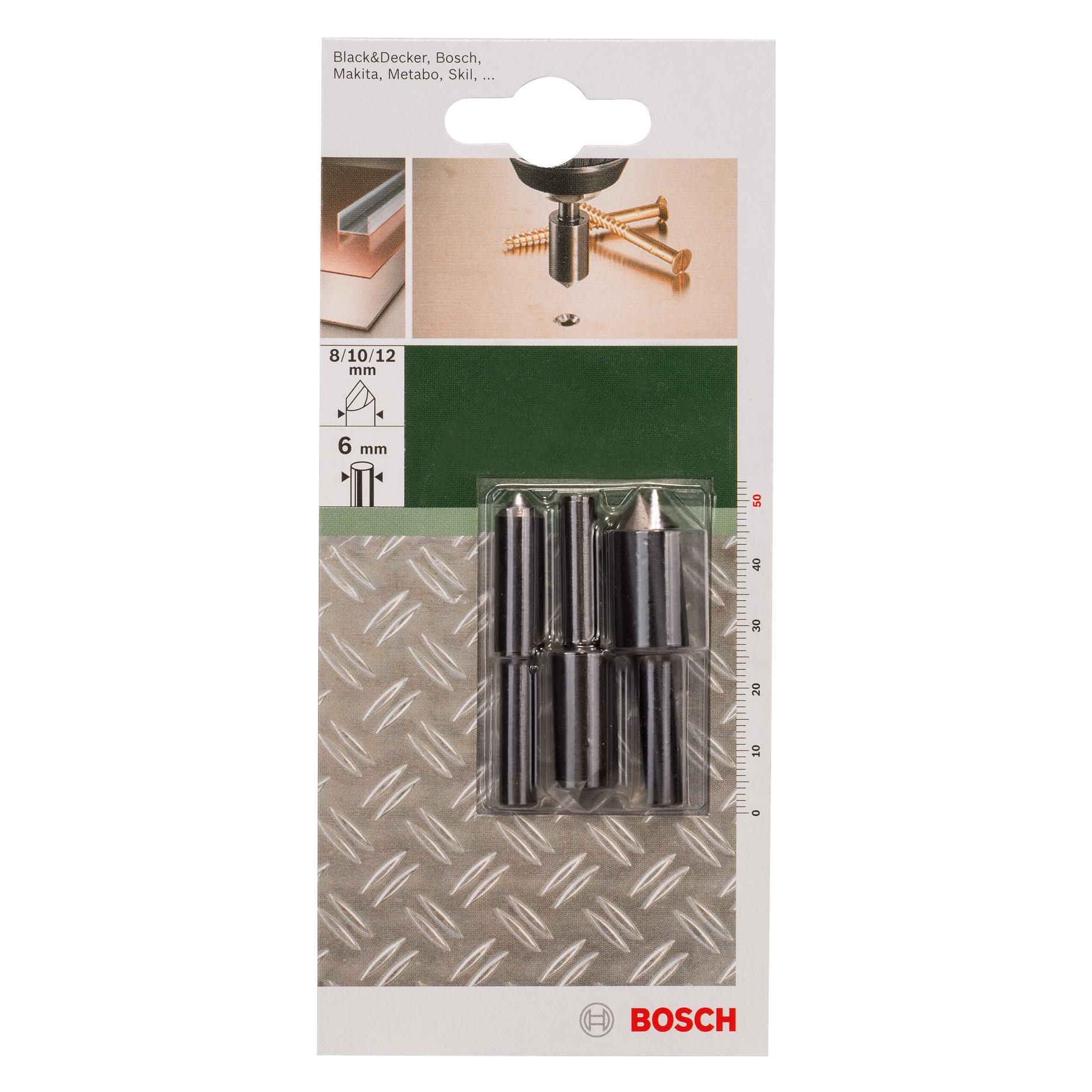 Bosch Zubehör 3tlg. Kegelsenker-Set 1-Schneiden 8,0 10,0 12,0 mm (2609255124)