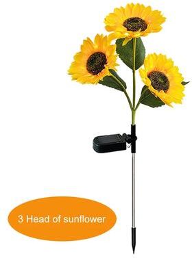 Perfect Picks Market Solar Sunflower Garden Lights Waterproof Outdoor Decor 3 Head