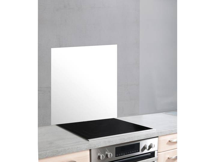 Küchenrückwand WENKO Unifarben , weiss (weiß), B:60cm H:70cm, Glas, Spritzschutzwände, Küchenrückwand, Herd-Wandblende, Spritzschutz für Herd oder Spüle, gehärtetes Glas