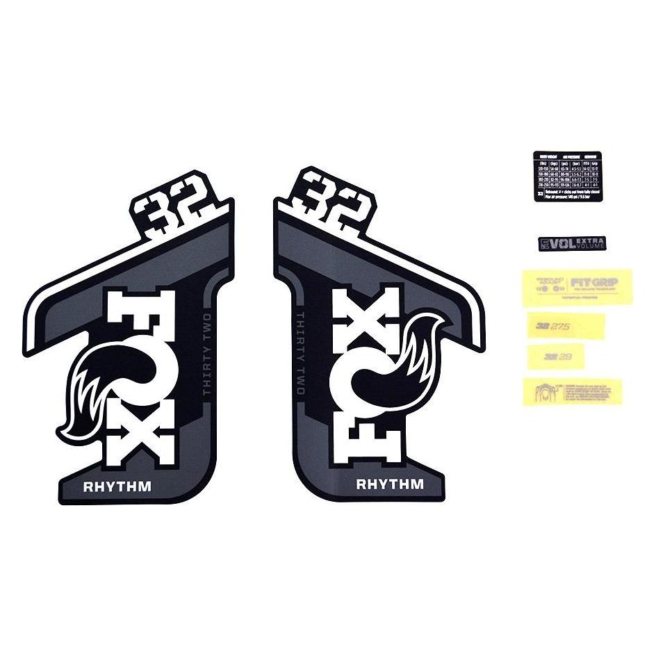 Fox Decal Kit: 2021, 32, Rhythm, Gray Logo, Rhythm Fork FK (803-01-507)