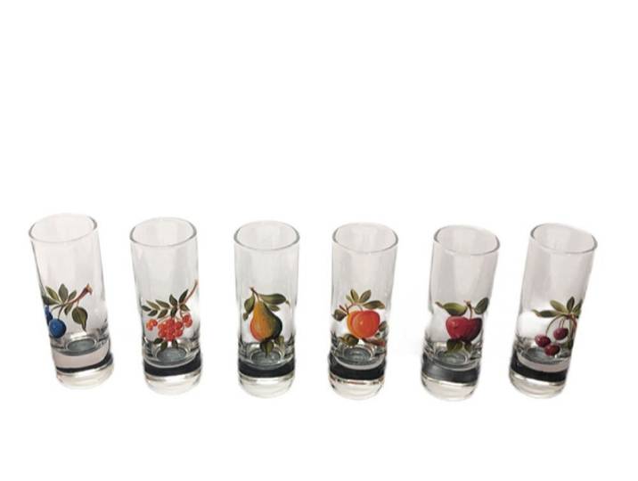 Steinnacher Bärbel Schnapsglas Stamperl Island 6,5cl bemalt Obst 6er Set Kisslinger, 6-tlg.