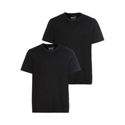 Mans World Packung, 2 Stk. Kurzarm, unifarben, Rundhals, aus Baumwolle