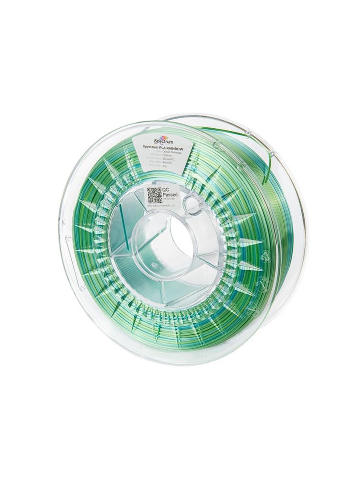Spectrum 3D Filament / PLA SILK Rainbow / Ocean Melange / ? 1.75 mm / 1 kg, 1kg