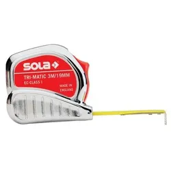 SOLA Taschenrollbandmaß TRI-MATIC L.3m B.13mm mm/cm EG I Ku.Stopptaste - 50023201