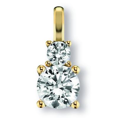 Kettenanhänger ONE ELEMENT "Zirkonia Anhänger aus 333 Gelbgold", transparent (gold), Schmuckanhänger, Damen, mit Zirkonia, Gelbgold 333 Gold, Gelbgold 333, Gold, Kettenanhänger, Dezente Symbolik – stilvoller Begleiter für jeden Anlass