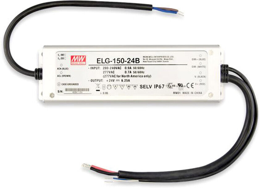 Isoled Led Trafo Mw Elg-150-24b 24v/dc, 0-150w, 1-10v (60-150w) Dimmbar, Ip67, Selv