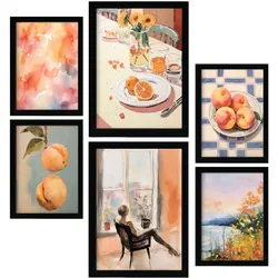 POSTER Set Mit 6 Vom Fenster A3 & A4 Schwarzer Rahmen