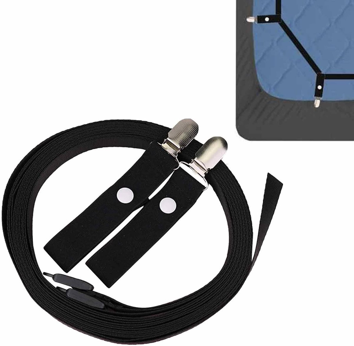 Universele Laken Spanners voor Bed Hoeslakens - Zwart - 360 Graden Grip