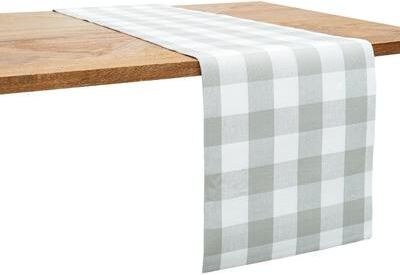 C&F Home Franklin Slate Gingham Check Table Runner