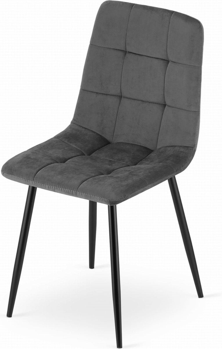 Viking Choice KARA Velvet eetkamerstoel - donkergrijs - set van 4