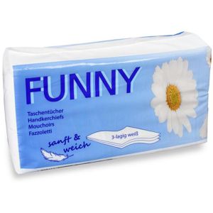 Funny Taschentücher AG-055-100, Spender-Packung, Zellstoff, 3-lagig, Spenderpack, 100 Tücher