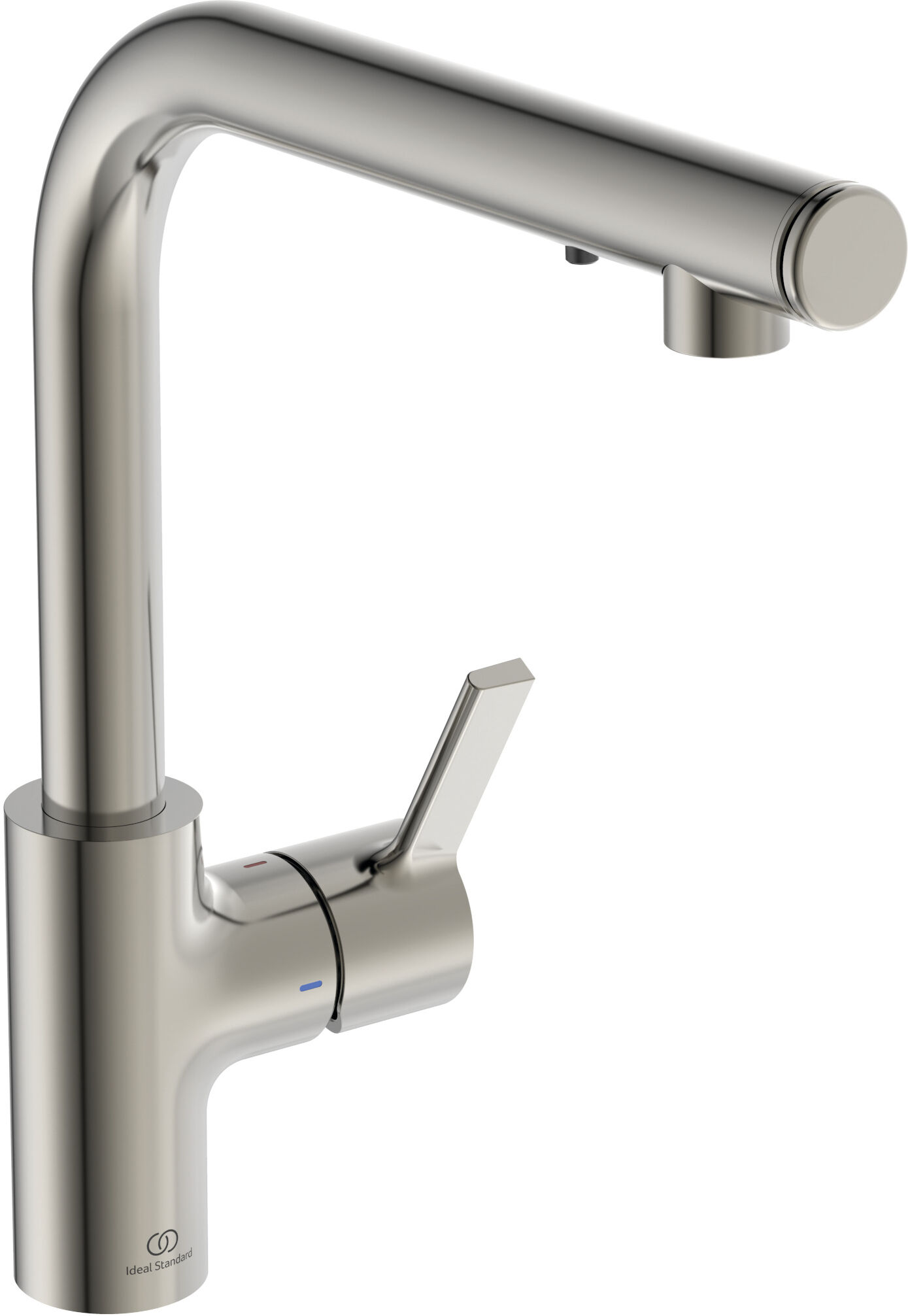 Ideal Standard mitigeur de cuisine mural A7817GN tempête argent, avec capteur distributeur de savon liquide, kit 2