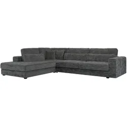 ECKSOFA Savona Dunkelgrau breiter Cord - links