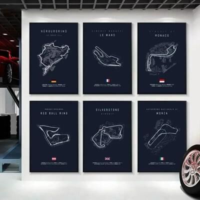 Uplift Essentials F1 Track Circuit Wall Art Minimalist Motorsport Canvas Painting For Home Decor And Race Fans circuit Of The Americas 16 X 24 In