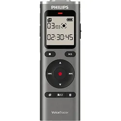 PHILIPS DVT1170 Diktiergerät, metallisches Graphitgrau, mattes Schwarz, Silber