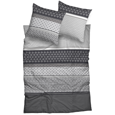 Bettwäsche CASATEX "Poupy", grau (grau, anthrazit), B/L: 155cm x 220cm, 1 Stk., 1 Stk., Satin, B/L: 80cm x 80cm, 2 Stk., Satin, Obermaterial: 100% Baumwolle, Bettwäsche, Bettwäsche, elegant und trendig