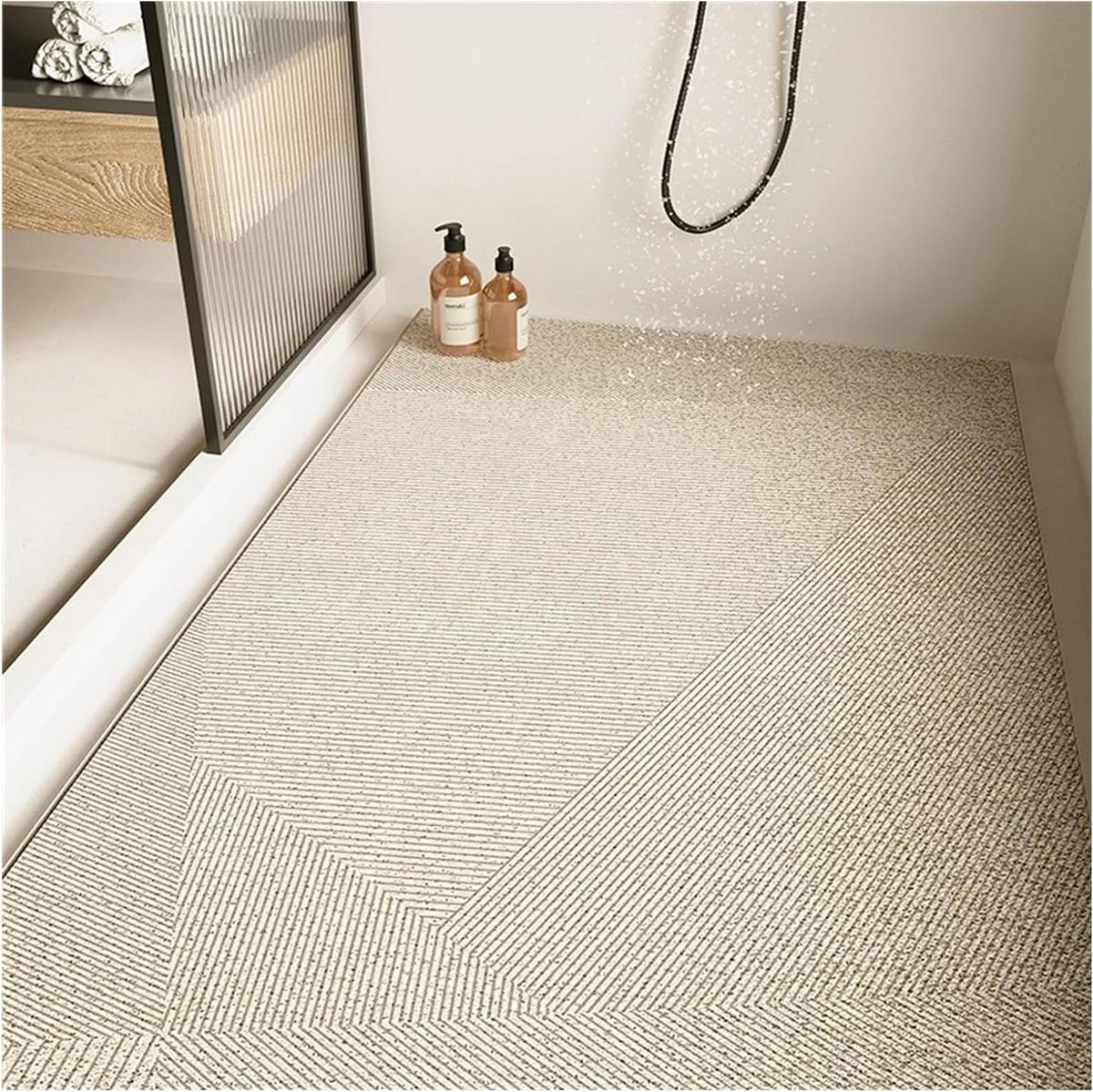 Antislipmat Badkamer en Douchemat in Beige - 50 x 120 cm