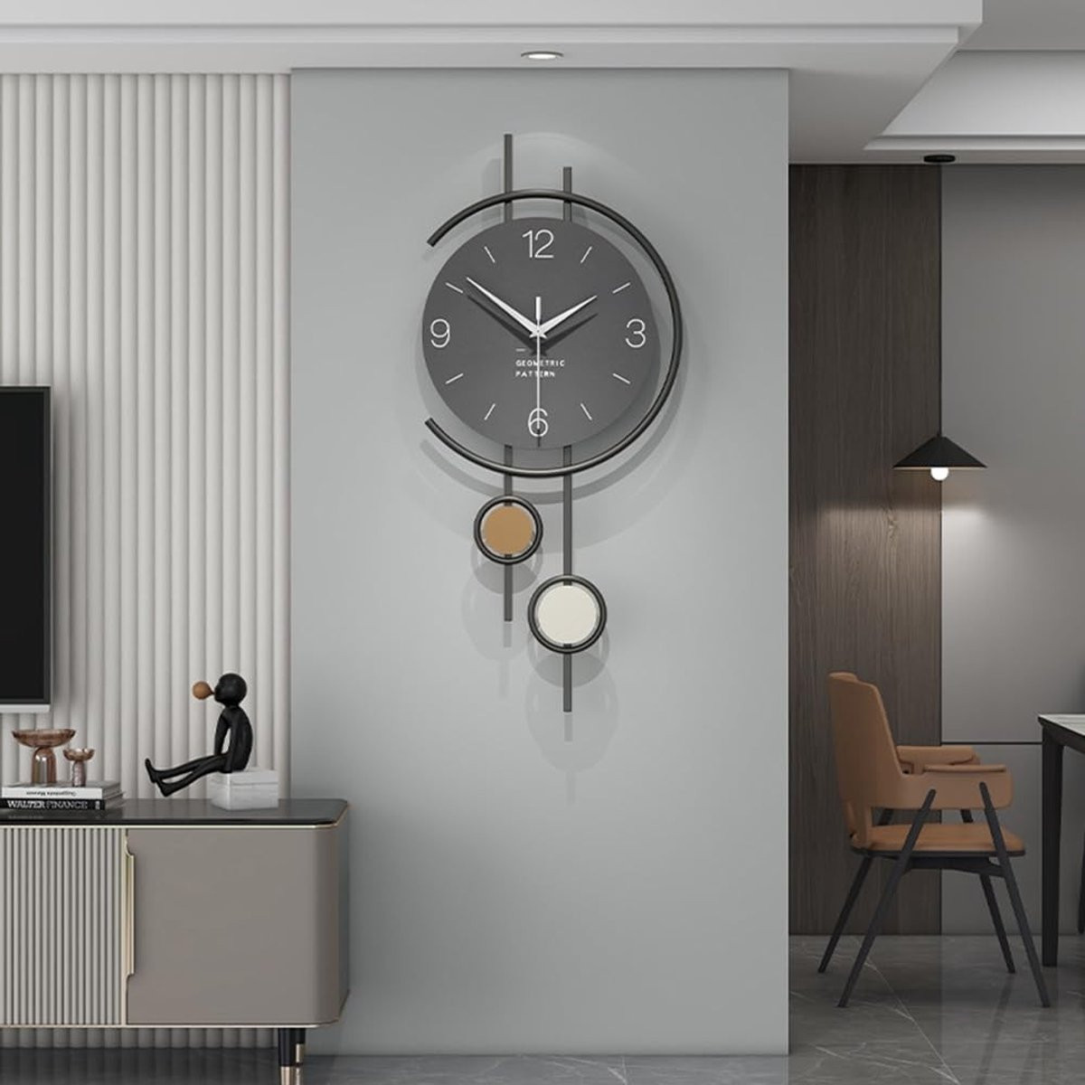 Omgoods Moderne Minimalistische Wandklok - Zwart Metaal