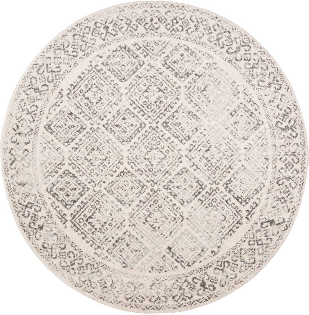 Mistana Ekkehard Geometric Ivory/Grey Rug Ivory/Grey Round 201 cm