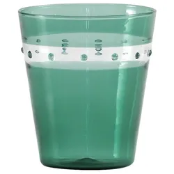 Zafferano 4er-Set Trinkgläser mit Punktmuster aus mundgeblasenem Borosilikatglas, Farbe: Seegrün, Murano-Design, elegant und praktisch