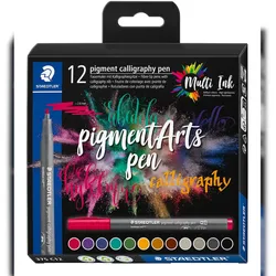 Staedtler® 375 C12 Fasermaler pigment calligraphy - 12 Farben sortiert