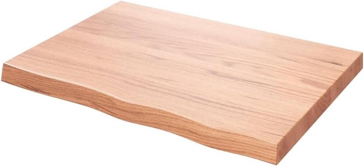 Handgemaakte houten wandplank van eikenhout met live edge voor decoratie en opbergen