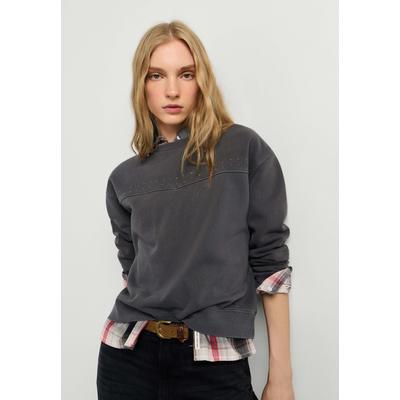 Strickpullover PEPE JEANS "Sweatshirt BILLIE", Damen, Gr. XS, grau (granite grau), 87% Baumwolle, 13% Polyester, Pullover Strickpullover