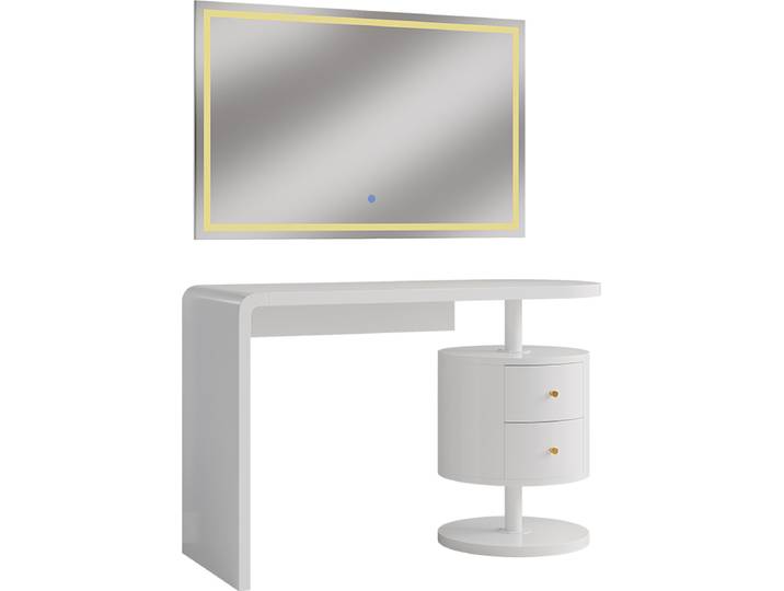 Schminktisch Vicco Lara Weiß 120 cm mit LED-Spiegel, Model 41558