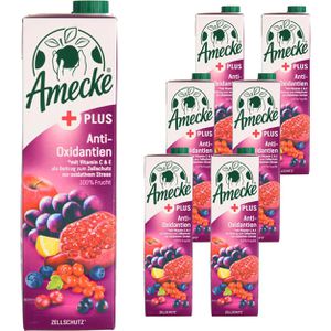 Amecke Saft + natürliche Antioxidantien, ohne Zuckerzusatz, Tetrapack, je 1 Liter, 6 Stück