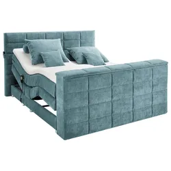 Boxspringbett Denver Petrol ca. 180x200 cm mit Topper