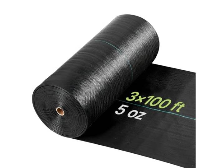 VEVOR Toile de Paillage 0\,9x30\,5 m Bâche Anti Mauvaise Herbe 168 g/m² Géotextile Anti Repousse Tissé PP pour Protection Contre Mauvaises Herbes\, Couverture Sol\, Jardin\, Potager\, Parterres Fleurs\, Noir