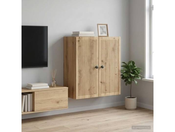 GPWERSDF Wandschrank 59 x 31 x 60 cm Holzwerkstoff Artisan-Eiche Vintage-Stil, praktische Regale, pflegeleicht, robust, raumsparendes Design, rechteckige Form