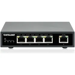 Intellinet 5-Port Gigabit PoE+ Switch (5 Ports), Netzwerk Switch, Schwarz