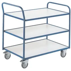 ROLLCART Tischwagen mit 3 Etagen ESD blau, 111x93x60 cm