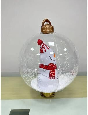 Uplift Treasures 40cm Inflatable Christmas Ball PVC Blow Up Ornament For Outdoor & Indoor Decor h 15.75 In
