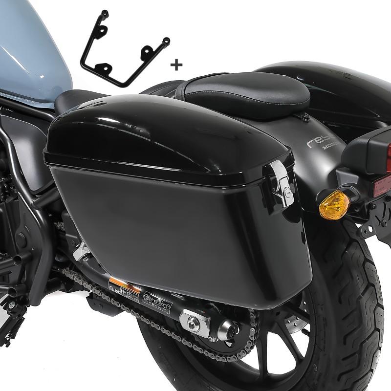 Seitenkoffer für Chopper / Custombikes 883 Iron 16-20 mit Halter Satte