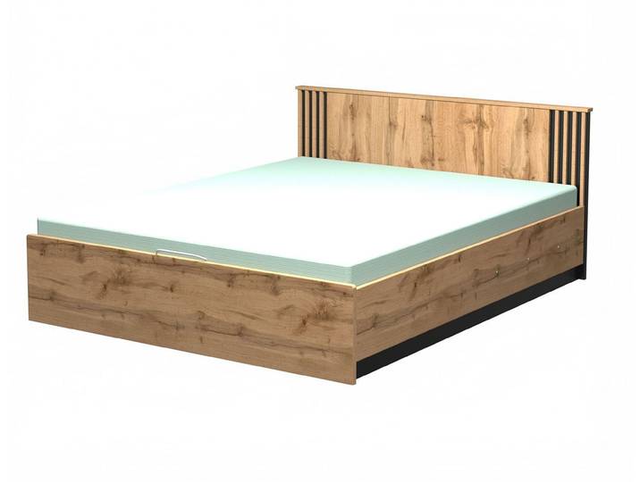 Feldmann-Wohnen Futonbett Lamia (Liegefläche wählbar, mit Schublade, mit Bettkasten, 1-tlg., moderne Optik, mit Schublade, Liegefläche 160x200cm), Eiche Wotan schwarz / Liegefläche 160x200cm