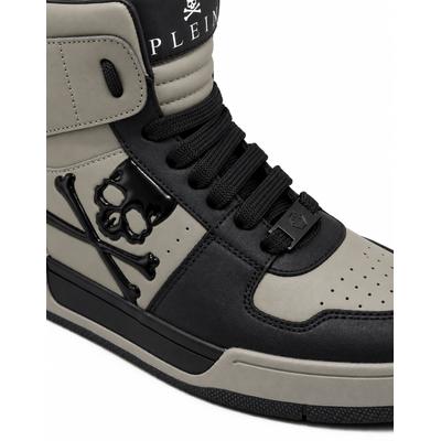 Sneaker PHILIPP PLEIN "Notorius", Herren, Gr. 40, Normalschaft, schwarz (0210, schwarz, grau), Schuhe Sneaker