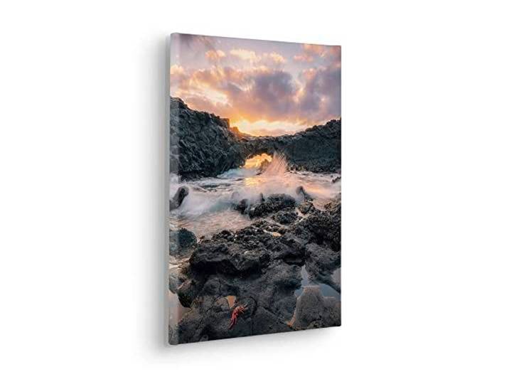 Komar Cadre photo en bois véritable - Golden Eye - Dimensions : 30 x 40 cm - Impression sur toile - Paysage - Salon Chambre