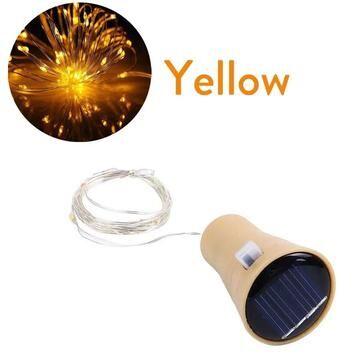Uplift Picks Solar Wine Bottle Cork Fairy Lights For Charming Home Party Decor yellow 1 M 10 Leds