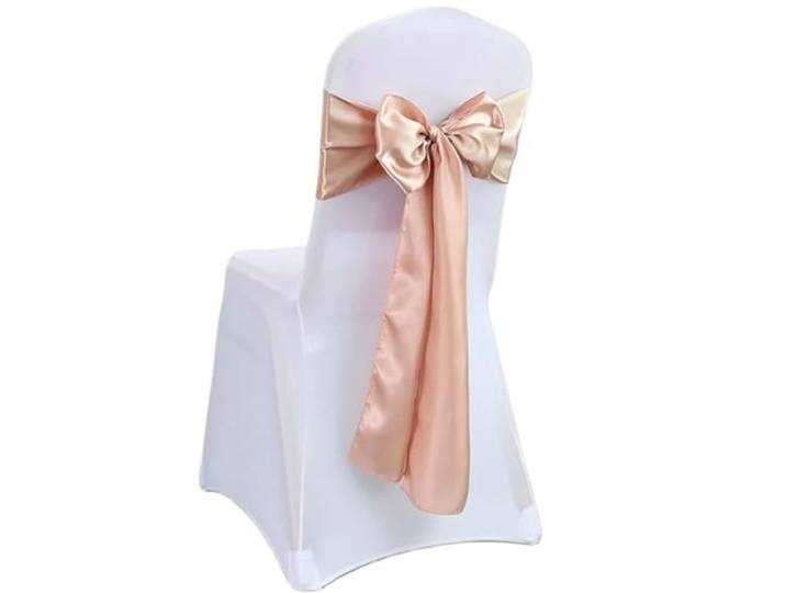 Stuhlschleifen für Hochzeiten 10/50 stücke Satin Stuhl Schärpen Bogen Hochzeit Knoten Band Krawatten for Party Event Hotel Bankett Liefert Hause Dekorationen(Champagne pink,50pcs)