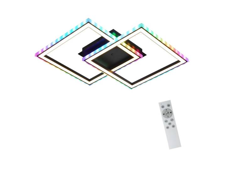 Plafonnier en fer aluminium noir 44.5x44.5x7cm led 35w