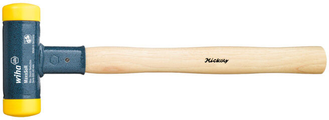 Wiha Massette à embout plastique sans rebond avec manche en hickory, embout de massette rond (02095) 40 mm (02095)