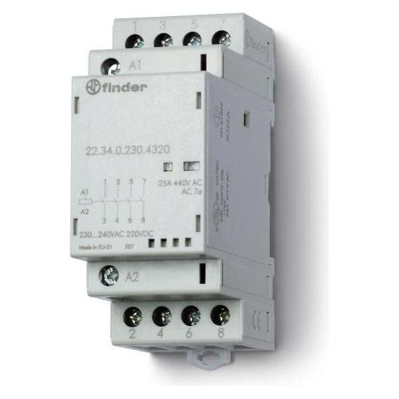 Finder Schütze Serie 22 4x 25A 24V, Ausführung: Schütz (22.34.0.024.4320)