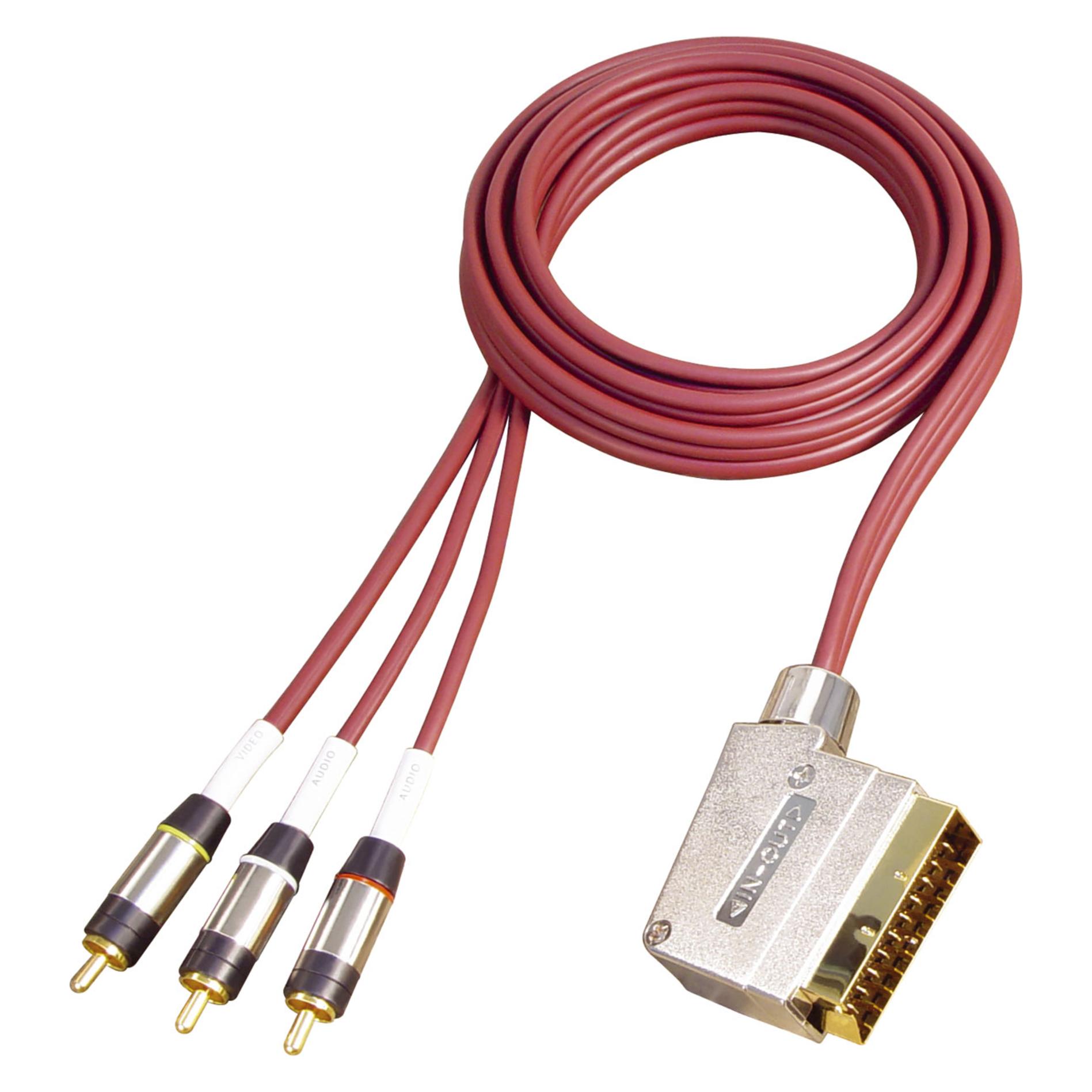 Maxtrack Scart- / Cinch-Kabel (5 m, Cinch Kabel) (BRV 75-5 S)