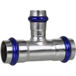 Edelstahl Pressfitting T-Stück Mittelabgang reduziert, Kontur V (Ausführung: 28 - 15 - 28 mm)