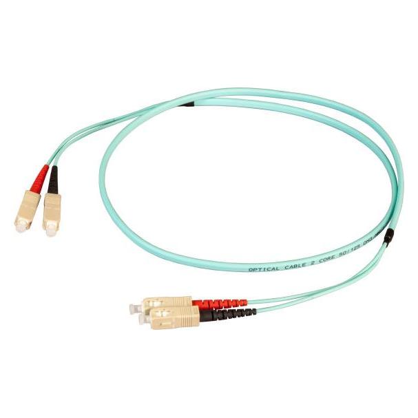 EFB Elektronik Duplex Jumper SC-SC 50/125µ, OM3, LSZH, aqua, Flat Twin 3x5mm, 50m (50 m) (O7413FT.50)