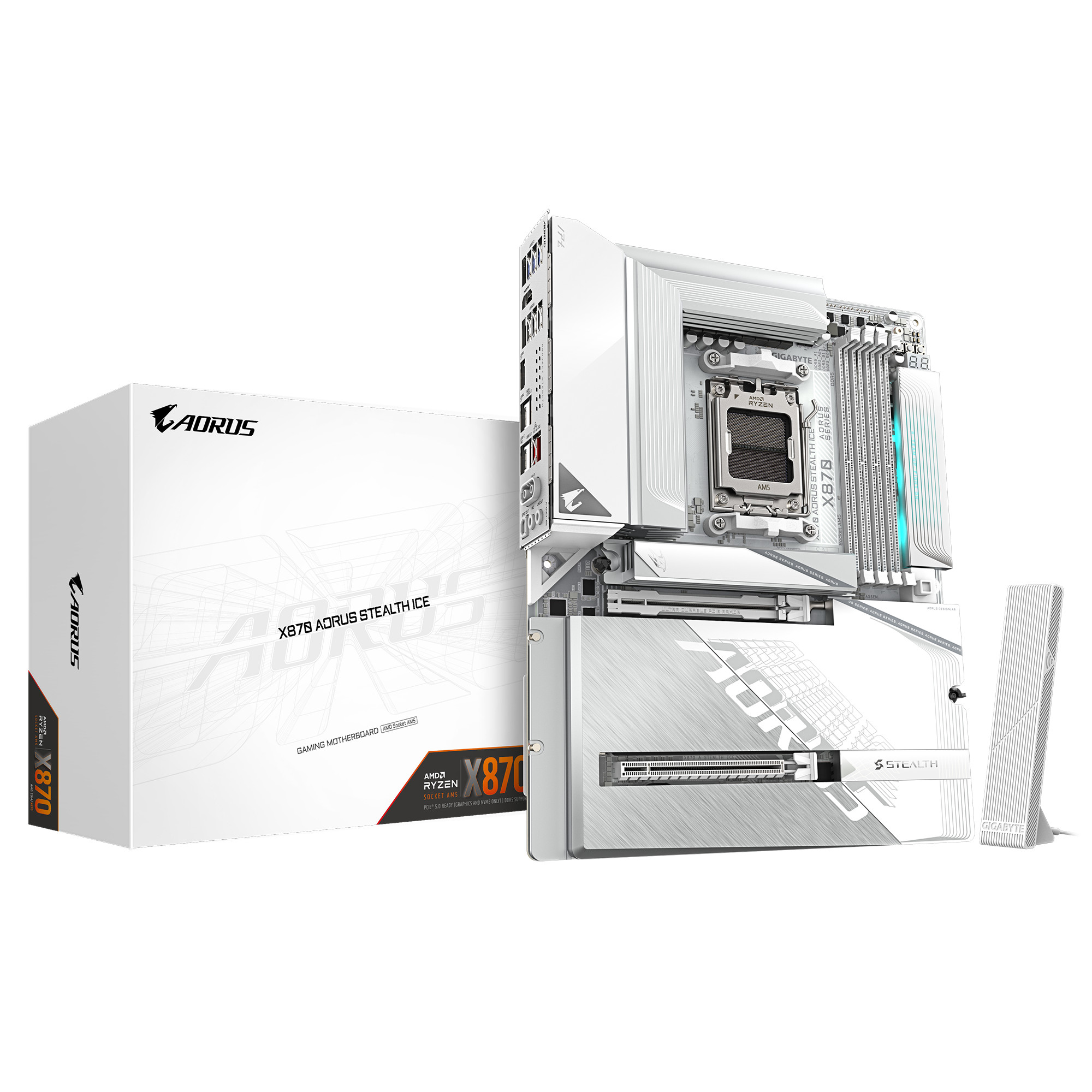 GIGABYTE X870 AORUS STEALTH ICE ATX Mainboard - Sockel AM5